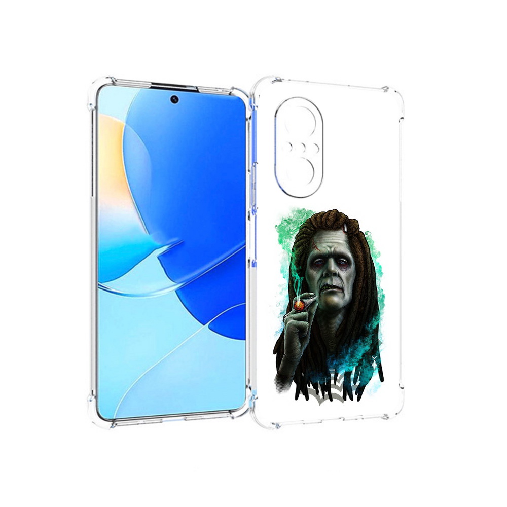 

Чехол MyPads Tocco для Huawei Nova 9 SE зеленый мужчина с сигаретой, Прозрачный, Tocco