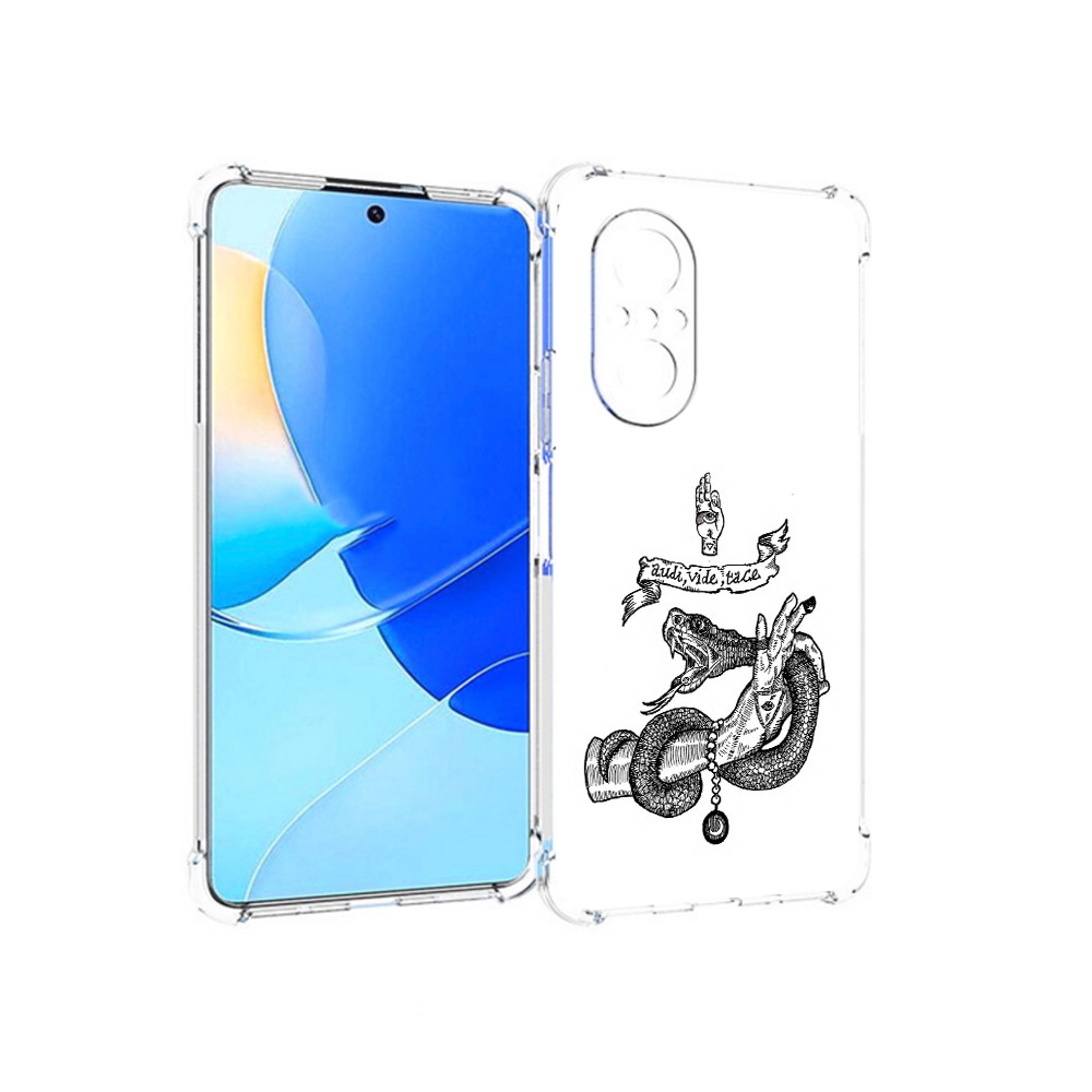 

Чехол MyPads Tocco для Huawei Nova 9 SE змея на руке рисунок, Прозрачный, Tocco