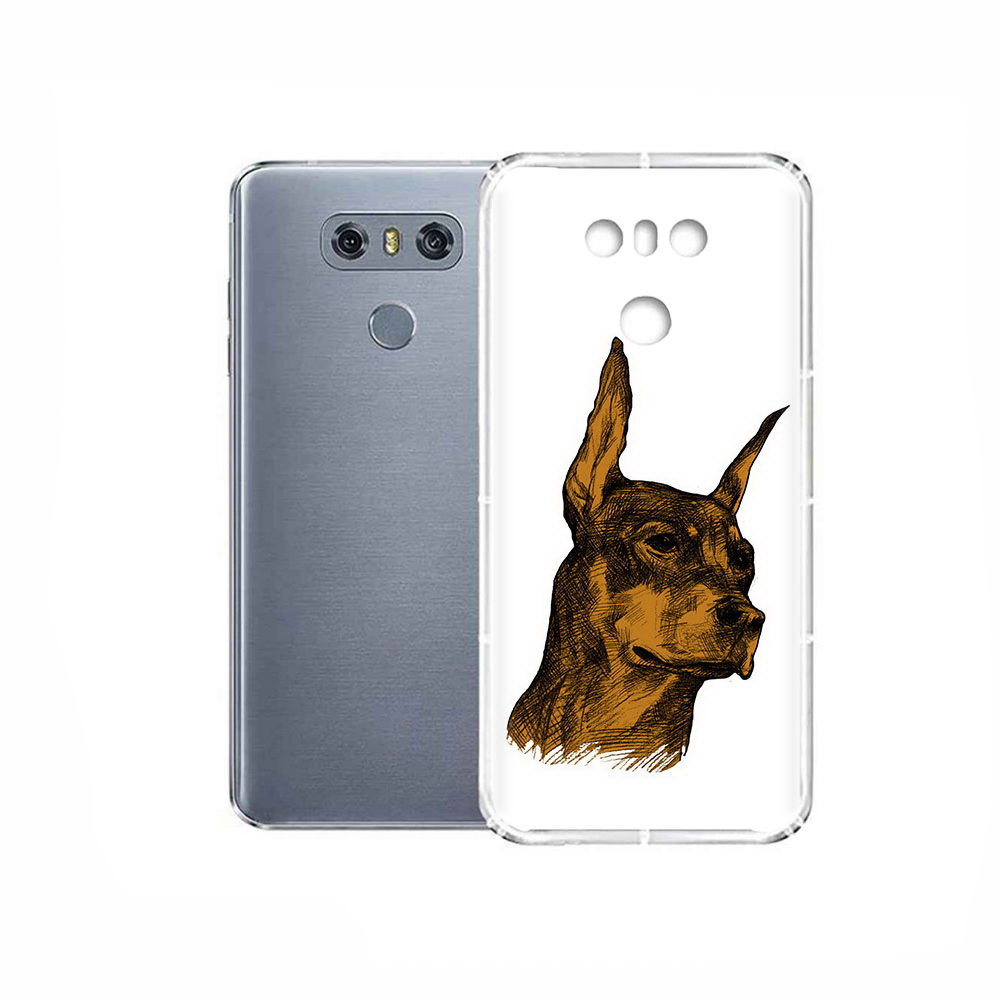 

Чехол MyPads Tocco для LG G6 скетч доберман, Прозрачный, Tocco
