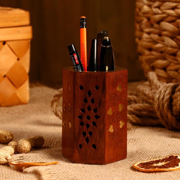 

Карандашница "Классика" 7,5х7,5х10 см, Коричневый