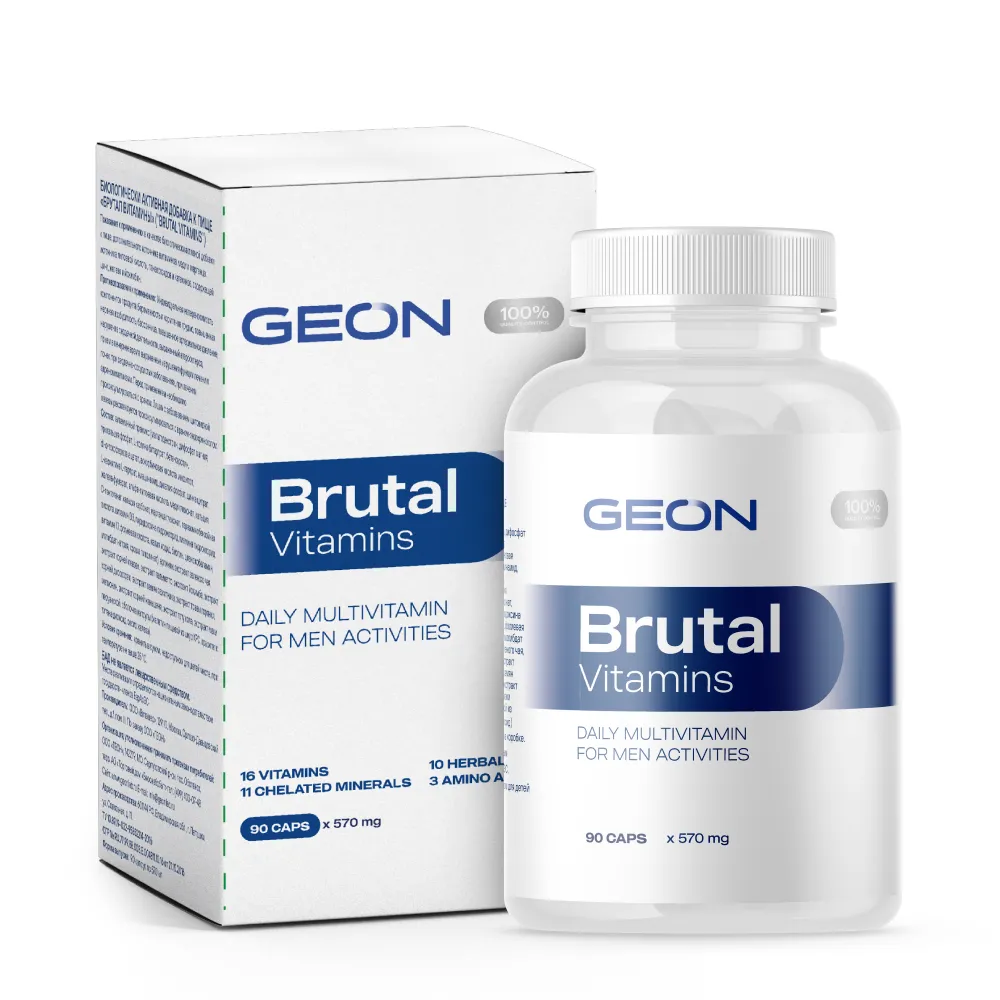 

Витамины для мужчин GEON BRUTAL VITAMINS 90 капсул х 570 мг, Brutal Vitamins