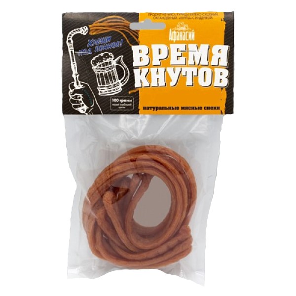 

Мясные снеки Афанасий Время колбасок с курицей сырокопченые 100 г