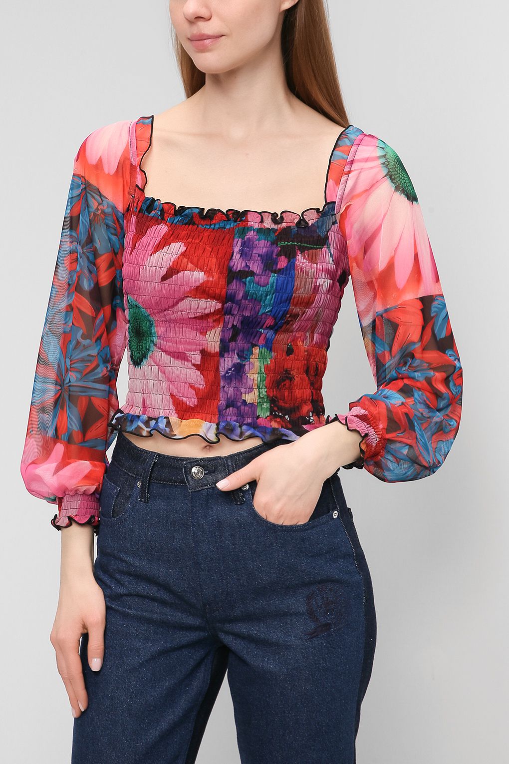 

Блуза женская Desigual 22SWTK98 черная S, 22SWTK98