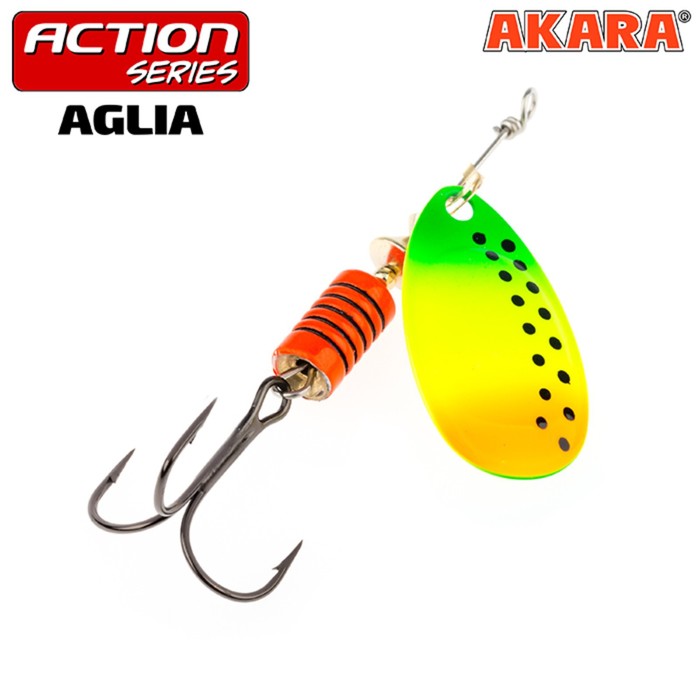 фото Блесна вращающаяся akara action series aglia 3, 7 г, цвет a22