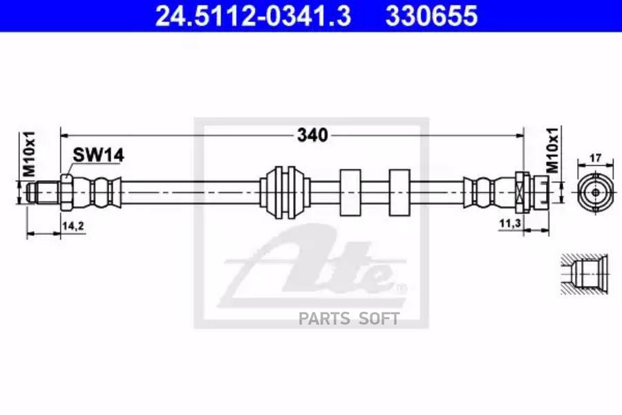 

Шланг торм.пер.FORD FOCUS 1998-2004