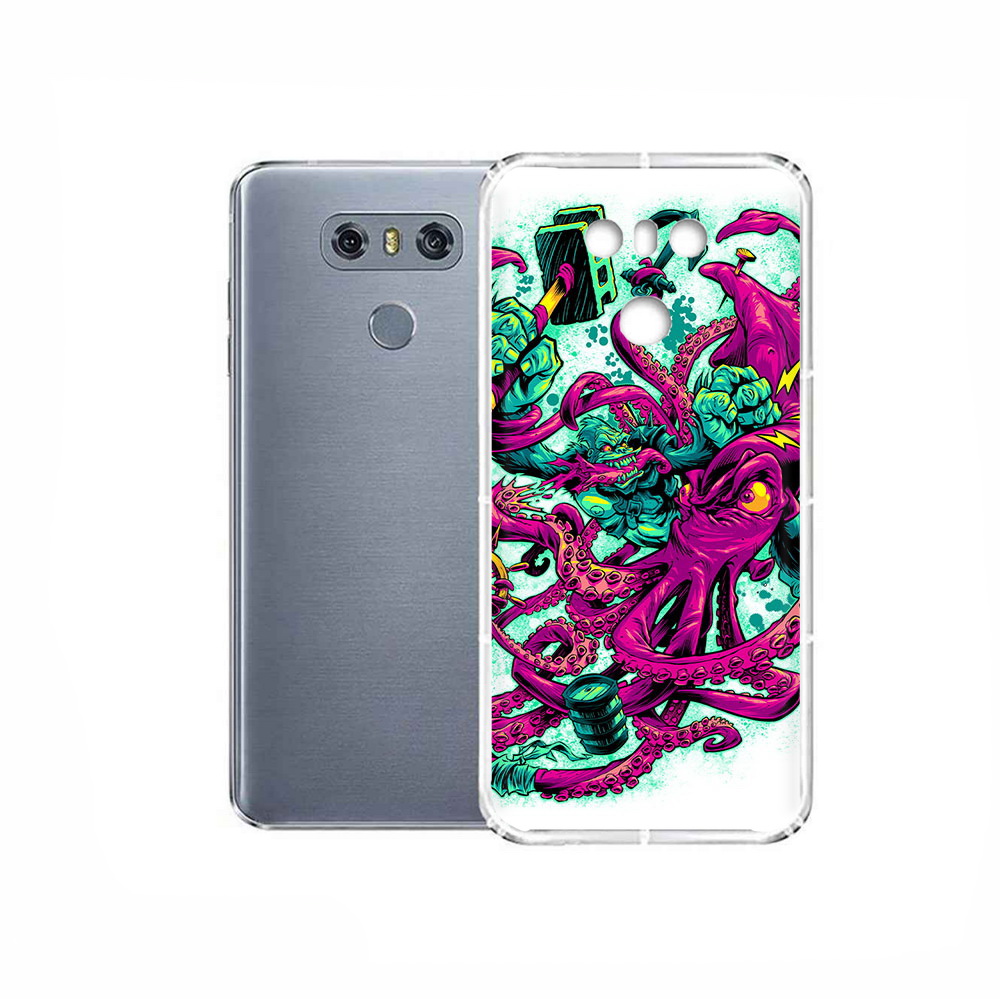 

Чехол MyPads Tocco для LG G6 фиолетовый кракен, Прозрачный, Tocco