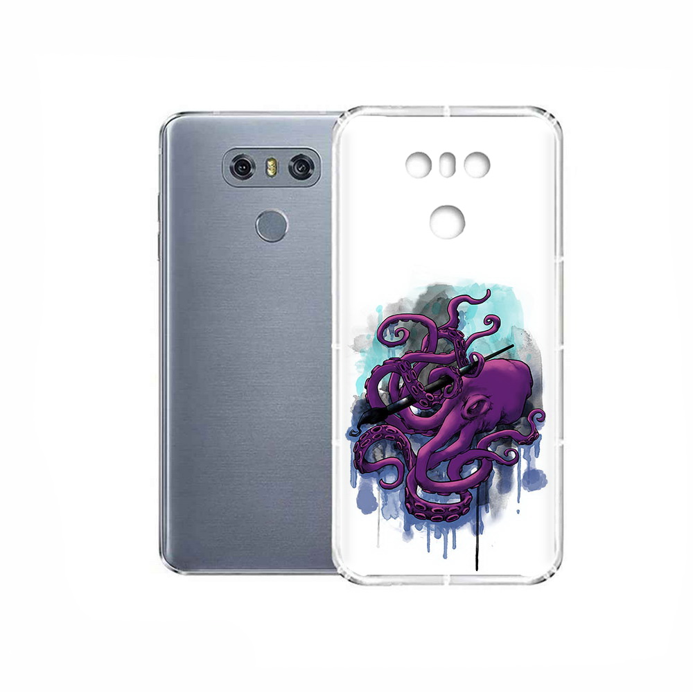 

Чехол MyPads Tocco для LG G6 фиолетовый осьминог, Прозрачный, Tocco