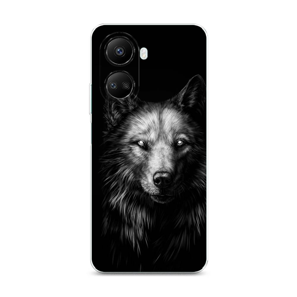 фото Чехол awog для huawei nova 10 se "волк черно белый"