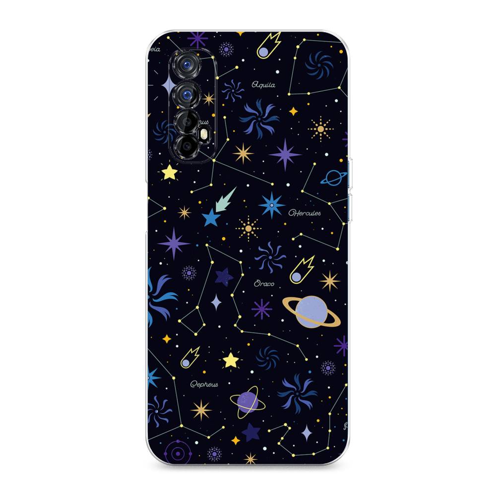 

Чехол на Oppo Realme 7 "Цветной космос", Желтый, 254150-2