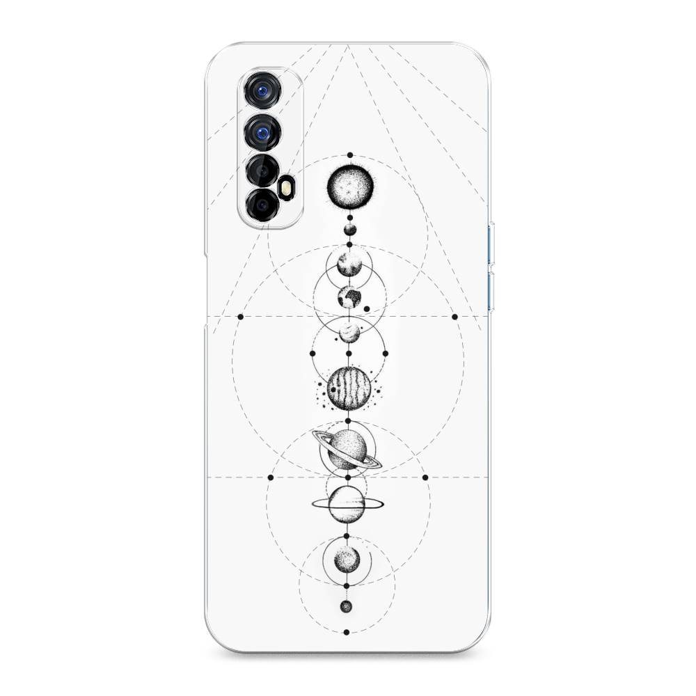 

Чехол на Oppo Realme 7 "Парад планет", Серый, 254150-2