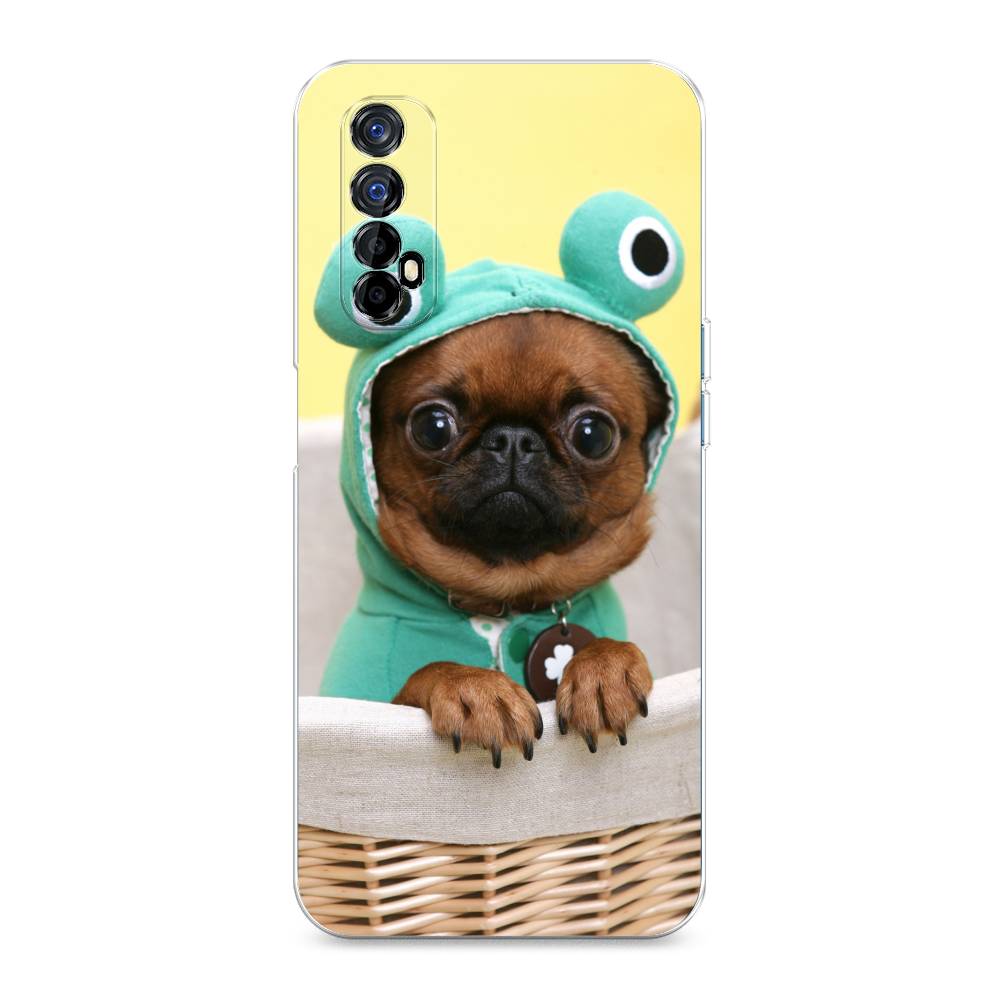 

Чехол на Oppo Realme 7 "Собачка в шапке лягушки", Коричневый;желтый;голубой, 254150-1