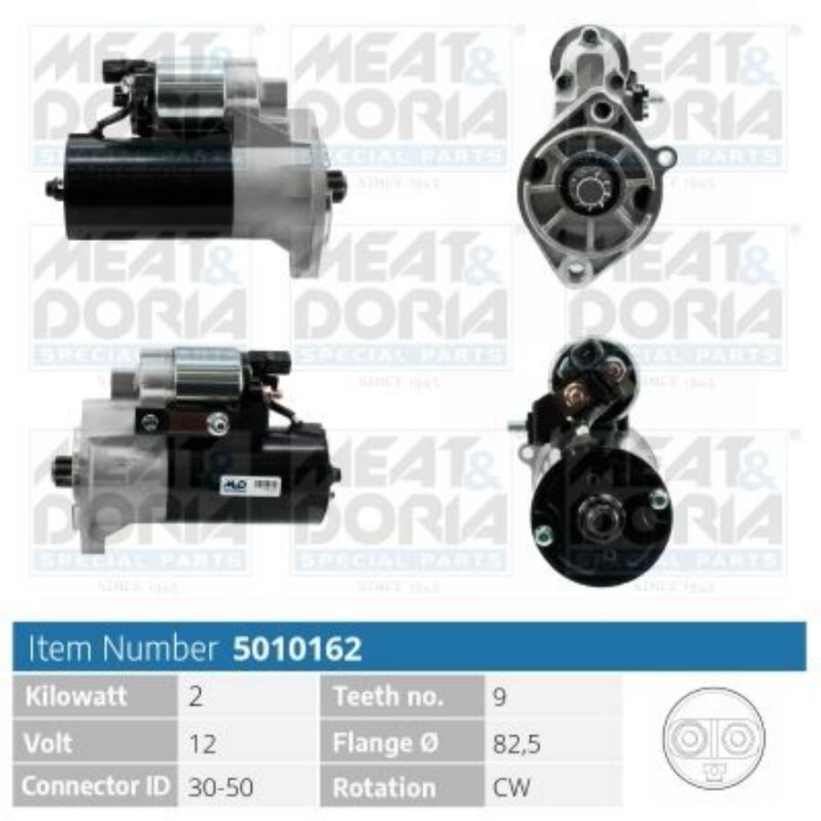 

MEAT&DORIA 5010162 Стартер 12V 2KW VW LT II 2.5 TDI
