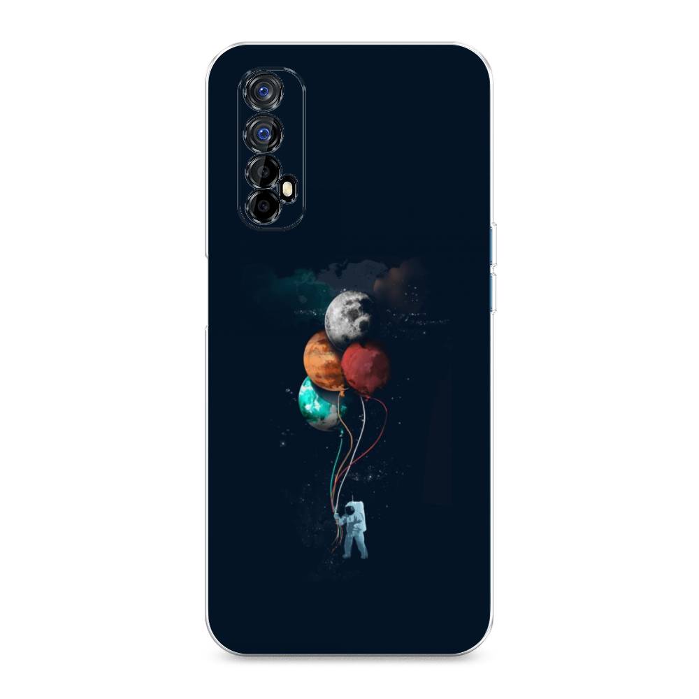 

Чехол на Oppo Realme 7 "Космонавт с шариками", Разноцветный, 254150-4