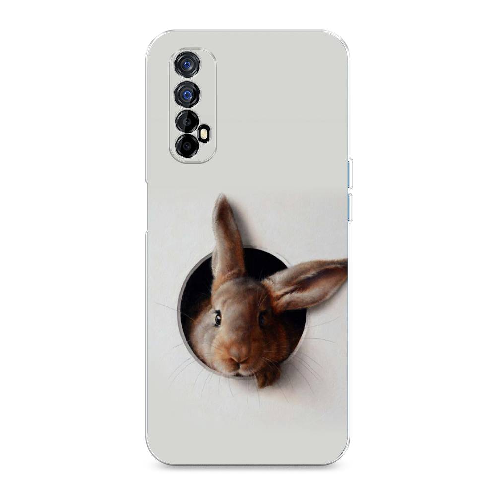

Чехол на Oppo Realme 7 "Любопытный кролик", Серый;коричневый, 254150-1