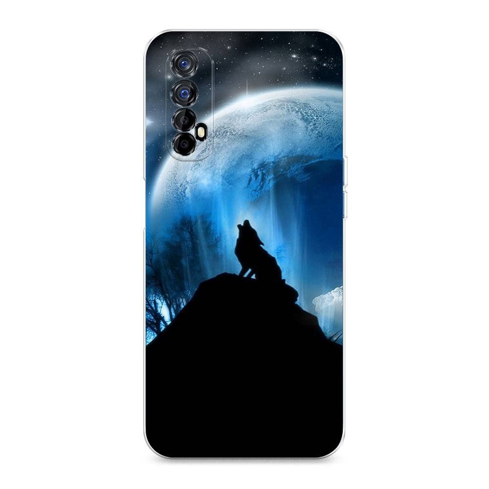 

Чехол на Oppo Realme 7 "Волк 2", Синий;черный;белый, 254150-1