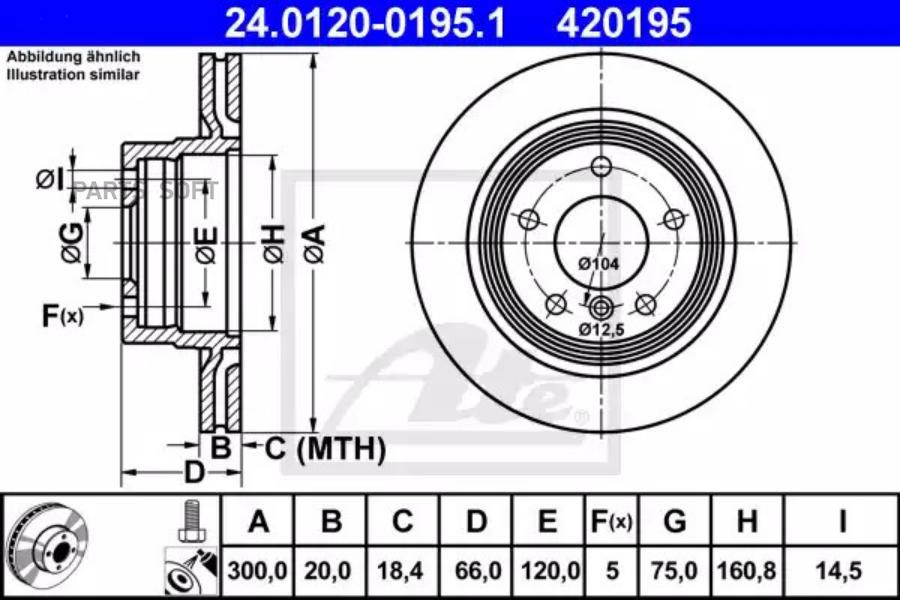 

Диск тормозной задний bmw e81/e87/e90 all 06-> ate 24.0120-0195.1