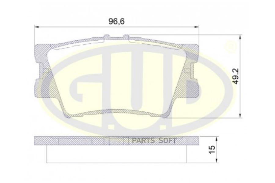 Тормозные колодки G.U.D. задние дисковые GBP123100