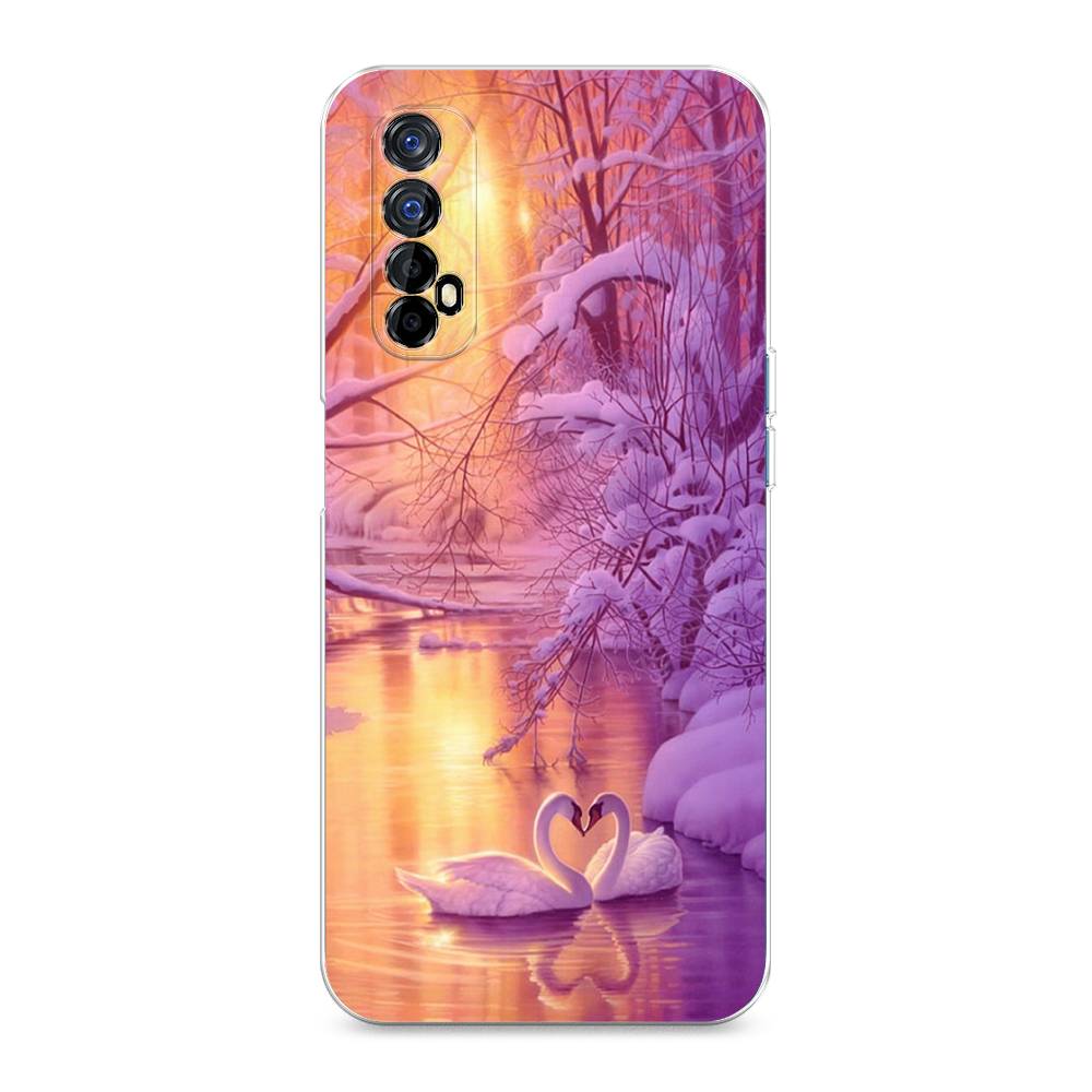 

Чехол на Oppo Realme 7 "Зима 1", Фиолетовый;желтый, 254150-2