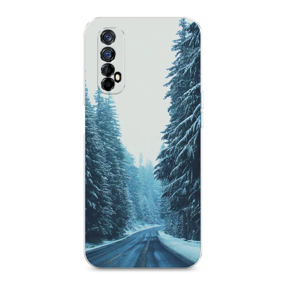 

Чехол на Oppo Realme 7 "Зима 9", Бежевый;голубой;черный, 254150-2