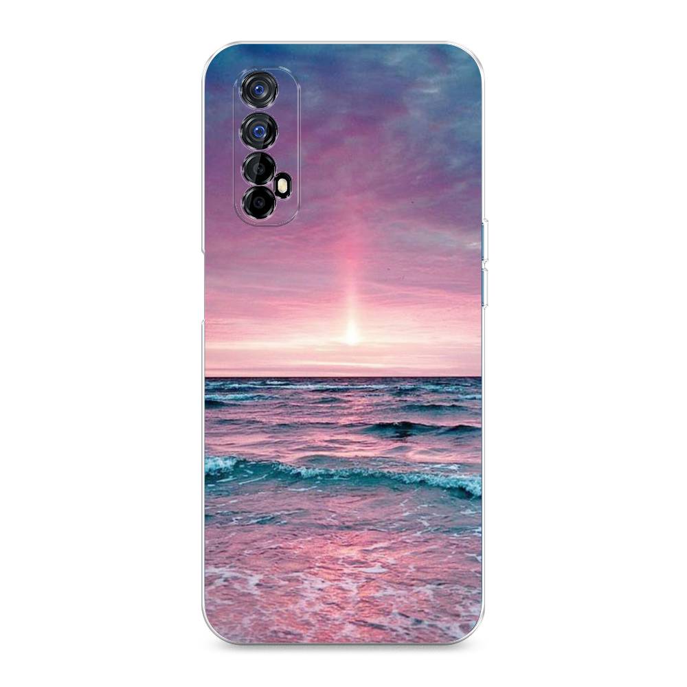

Чехол на Oppo Realme 7 "Восход 3", Розовый;голубой, 254150-2