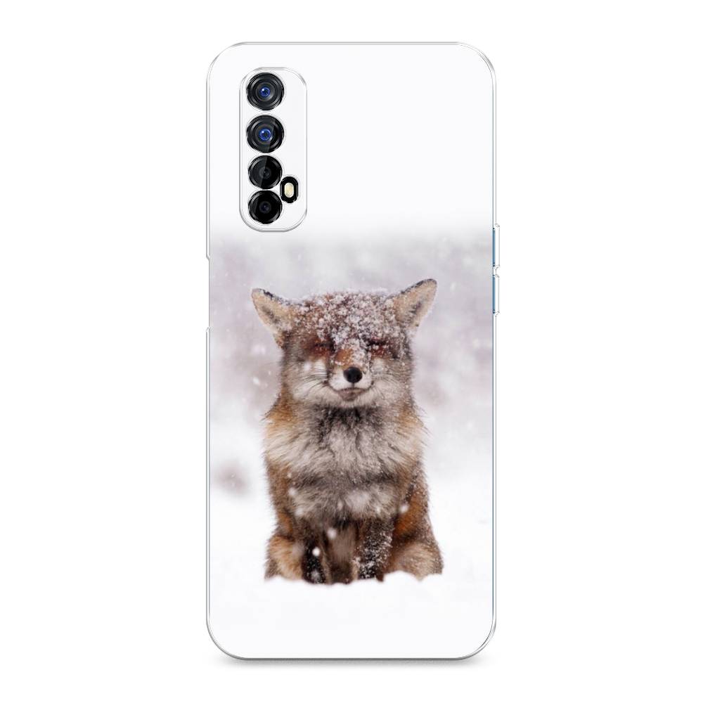 

Чехол на Oppo Realme 7 "Зимняя лиса", Белый;серый;коричневый, 254150-1