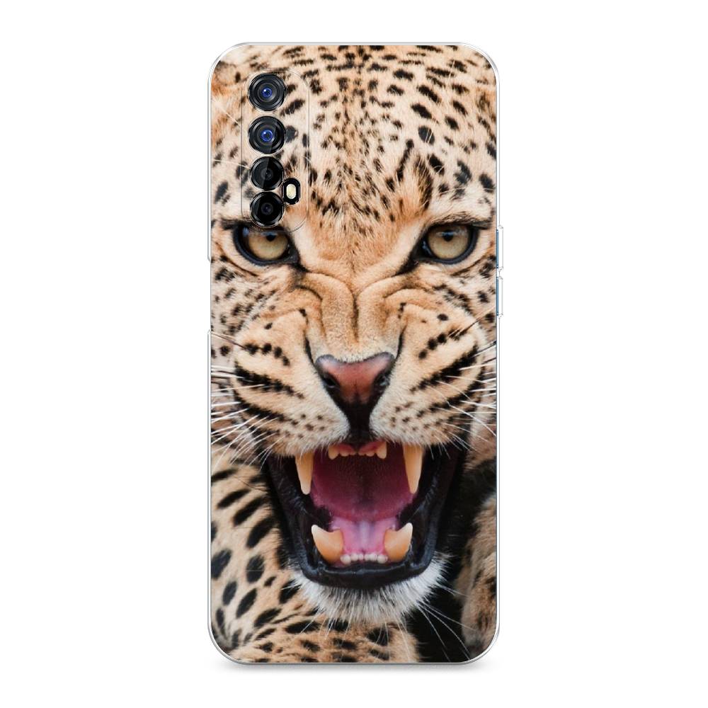 

Чехол на Oppo Realme 7 "Леопард 3d", Бежевый;черный, 254150-6