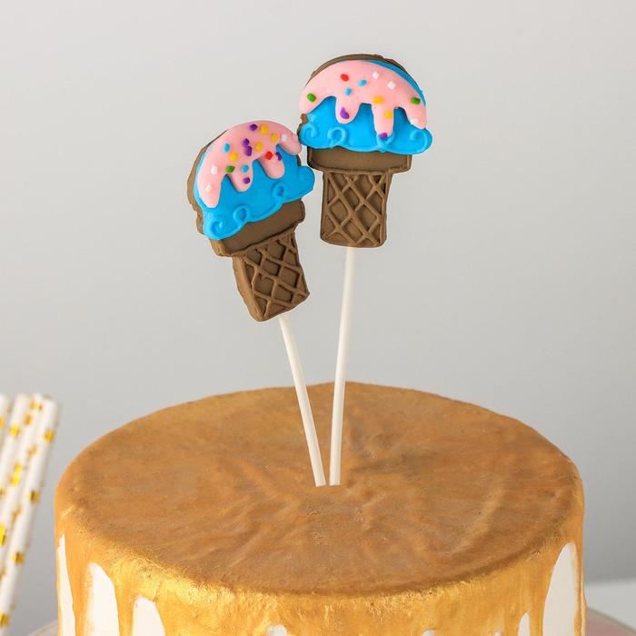 

Набор топперов «Кексики», 2 шт, 12,5x4 см, Синий