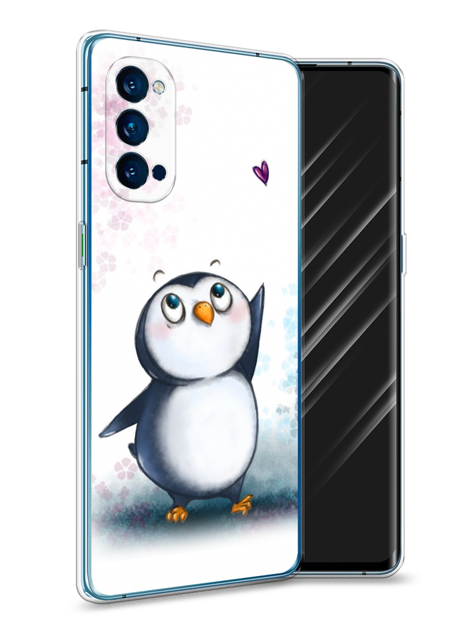 

Чехол Awog на Oppo Reno 4 Pro 5G "Пингвин и сердечко", Разноцветный, 253750-1