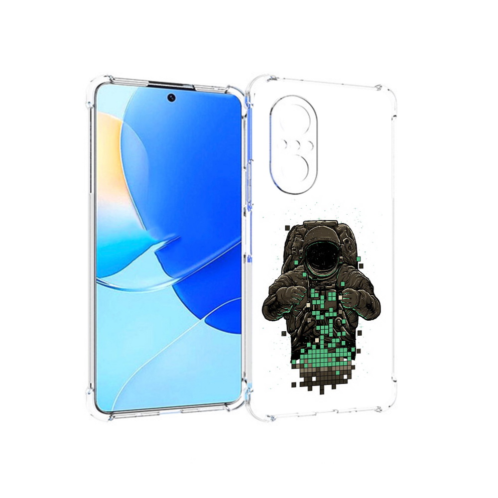 

Чехол MyPads Tocco для Huawei Nova 9 SE космонавт с пикселями, Прозрачный, Tocco