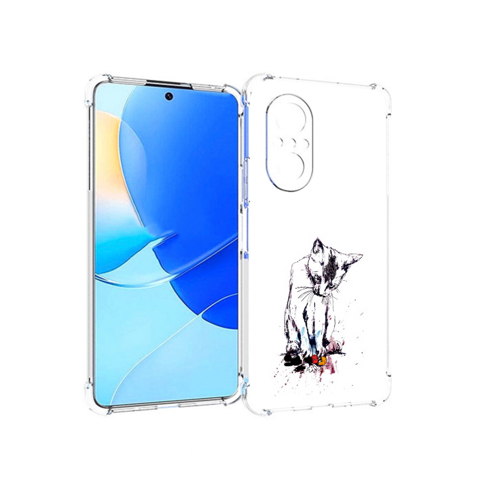 

Чехол MyPads Tocco для Huawei Nova 9 SE кот и микки, Прозрачный, Tocco