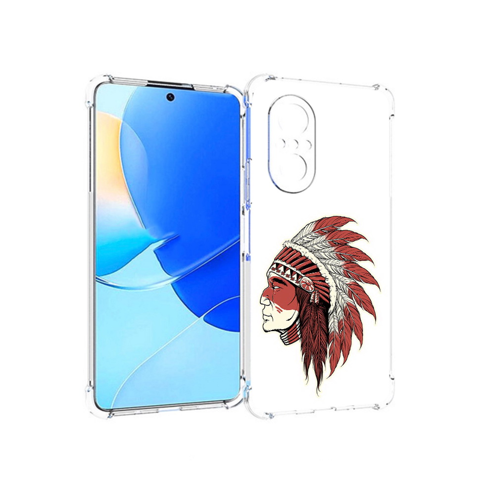 

Чехол MyPads Tocco для Huawei Nova 9 SE красный индеец, Прозрачный, Tocco
