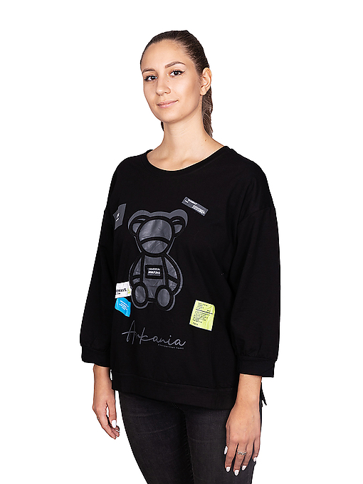 

Лонгслив женский Rihanna RH2203 черный 5XL, RH2203
