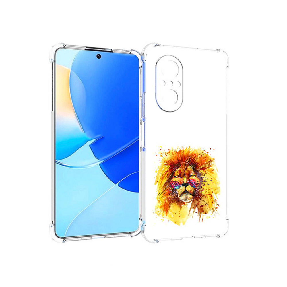 

Чехол MyPads Tocco для Huawei Nova 9 SE лев в очках, Прозрачный, Tocco
