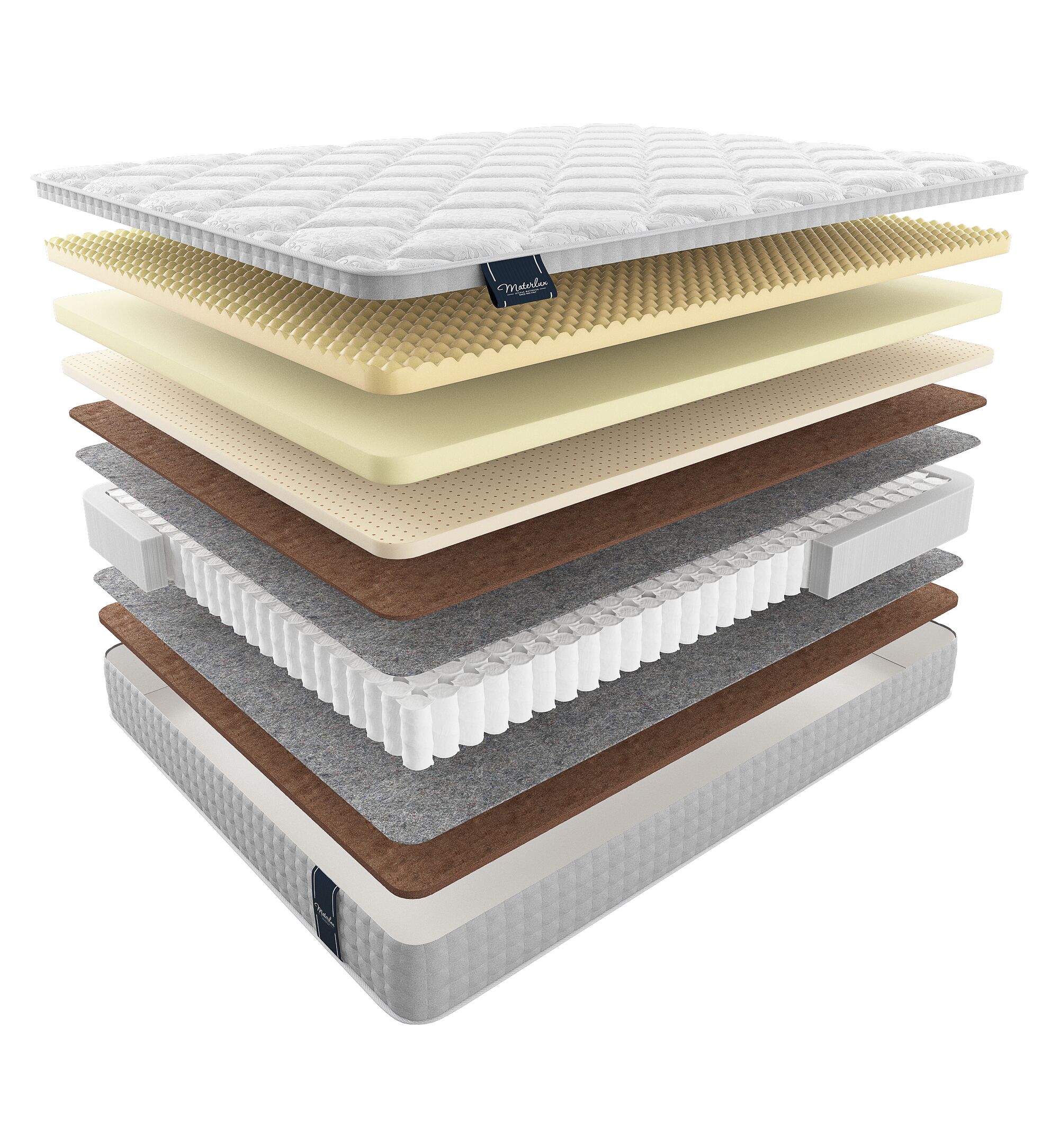 

Матрас Materlux Premium Francesca 205х190, Бежевый;белый;серый;серебристый, Francesca