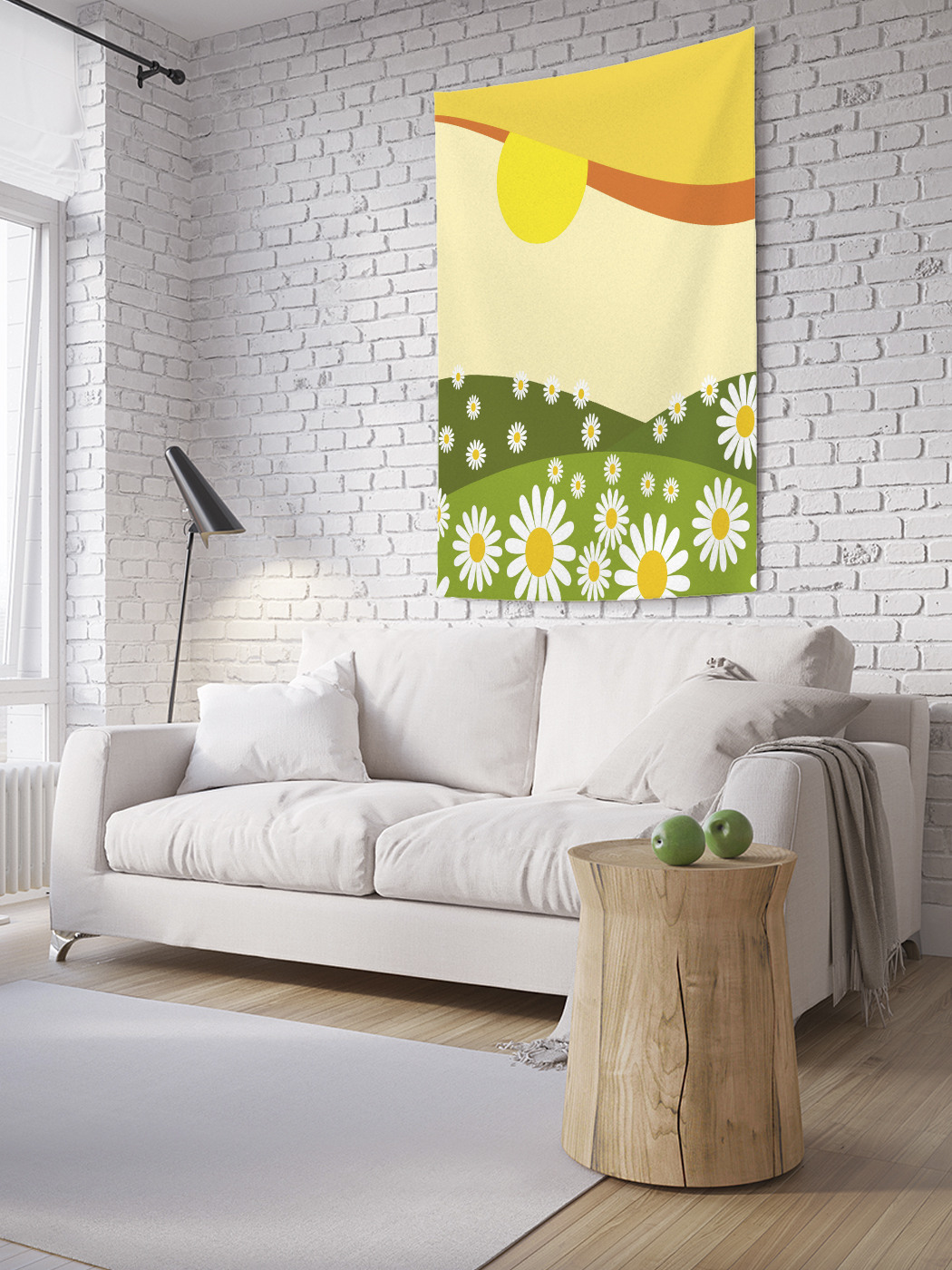 

Вертикальное фотопанно на стену JoyArty Векторные ромашки 150x200 см, Векторные ромашки