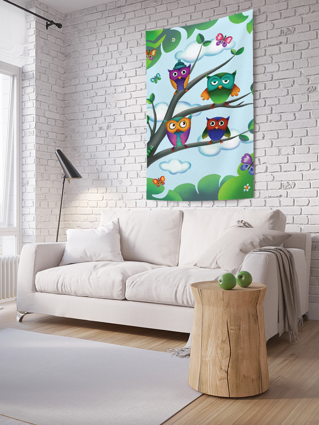 

Вертикальное фотопанно на стену JoyArty Совы на ветках 150x200 см, Совы на ветках