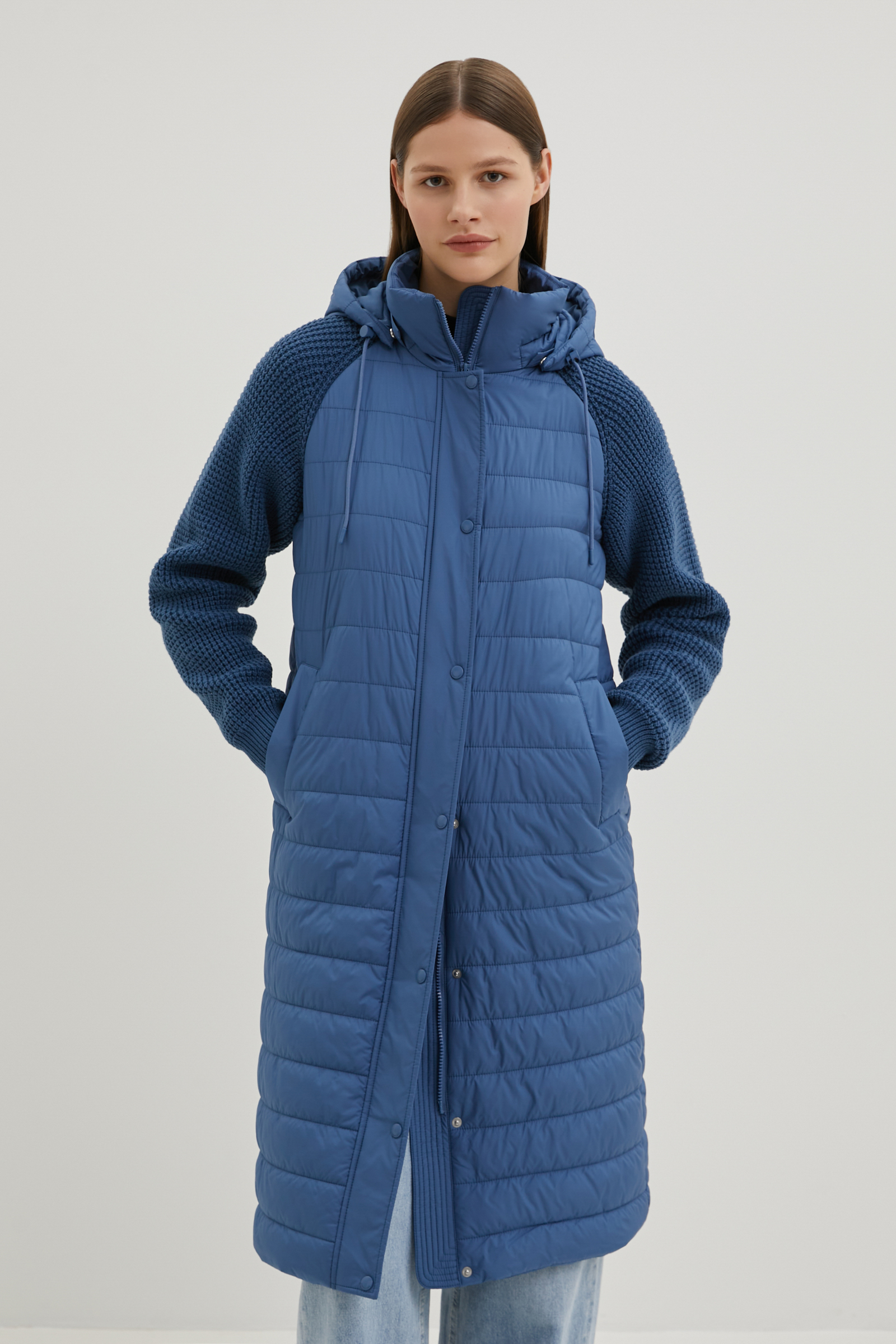 Пальто женское Finn Flare FBE110207 синее XS