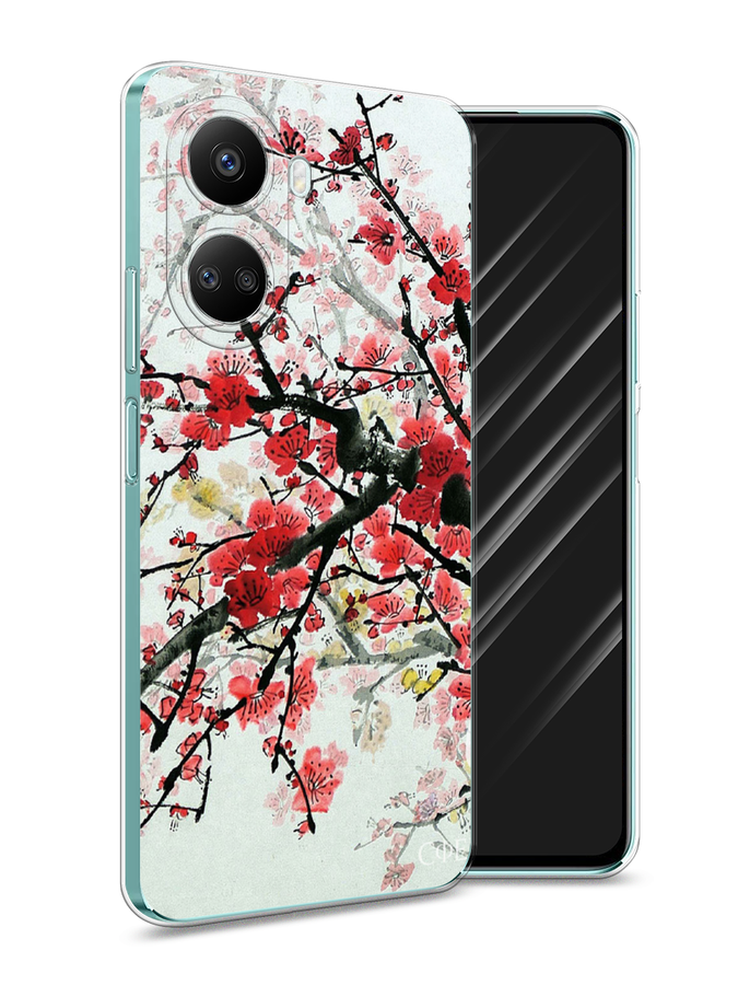 

Чехол Awog на Huawei nova 10 SE "Сакура", Розовый;черный, 6109650-4