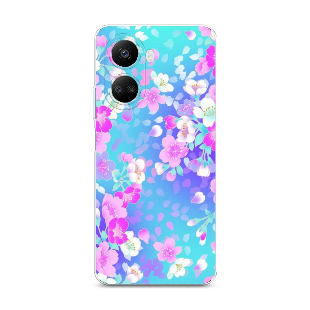 

Чехол Awog на Huawei nova 10 SE "Яблоневые цветы", Голубой;розовый;белый, 6109650-8