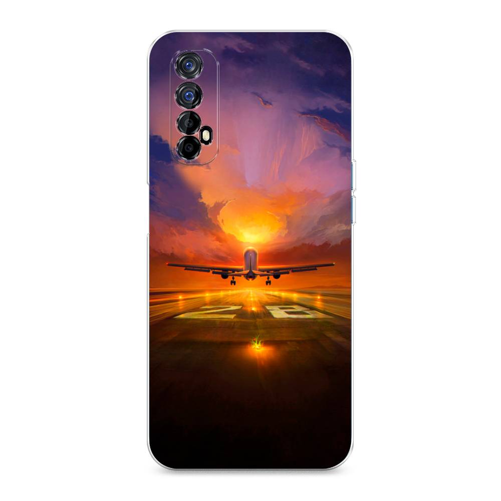 

Чехол на Oppo Realme 7 "Самолет на посадке", Оранжевый;синий, 254150-6