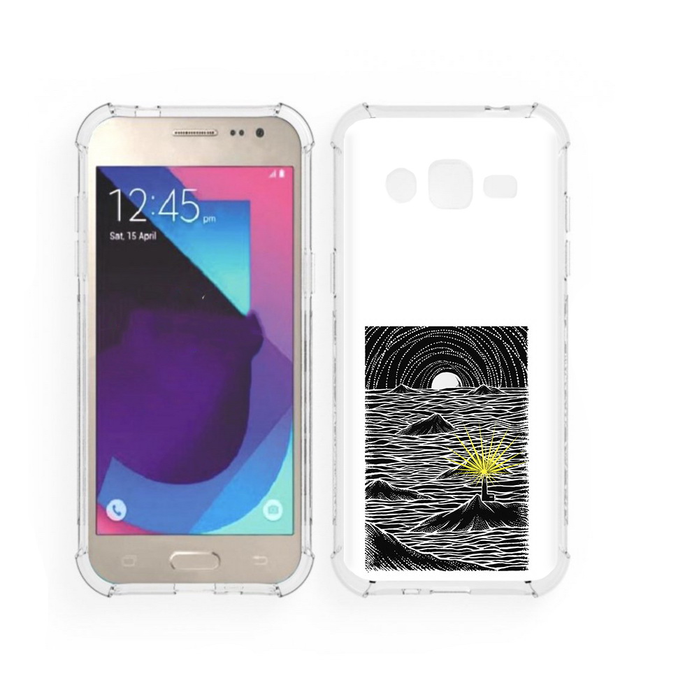 

Чехол MyPads Tocco для Samsung Galaxy J2 маяк в черно белом море (PT226924.572.460), Прозрачный, Tocco