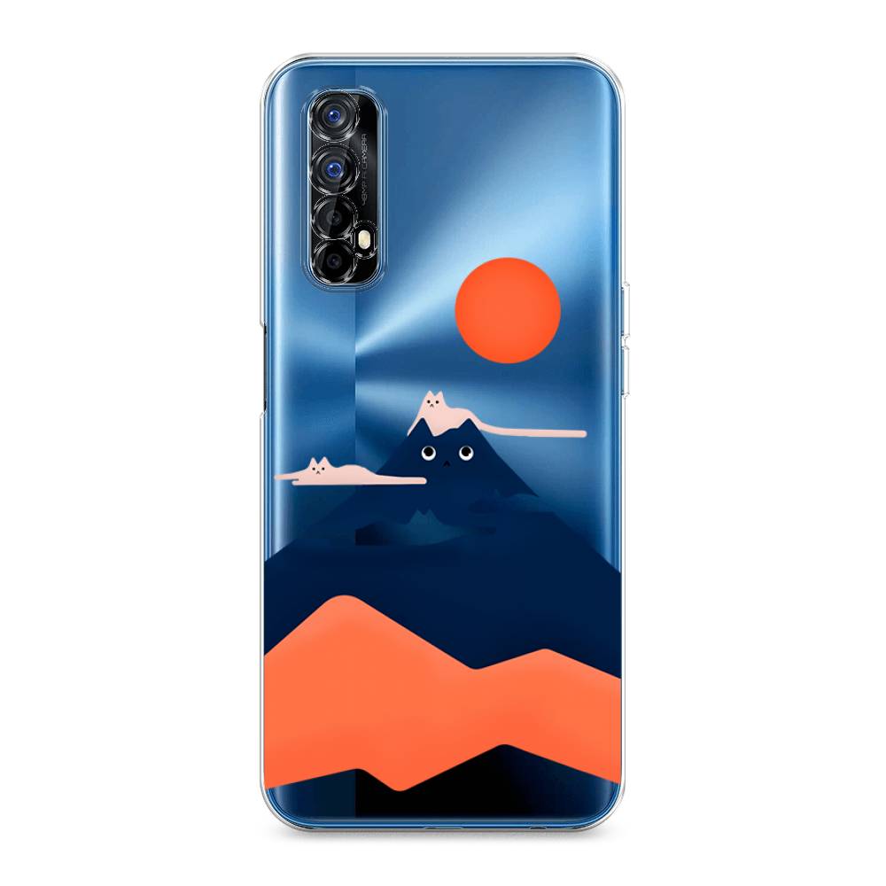 

Чехол на Oppo Realme 7 "Кот-гора", Черный;оранжевый, 254150-4
