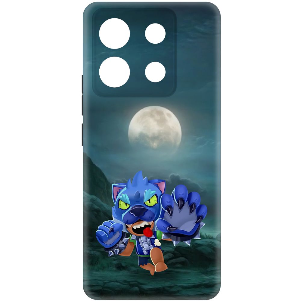 

Чехол-накладка Krutoff Soft Case Brawl Stars - Оборотень Леон для Poco X6 черный