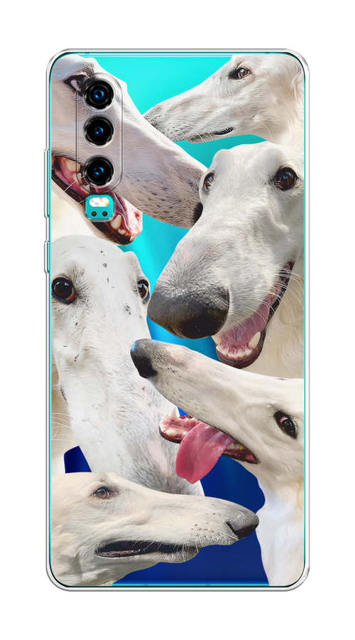 

Чехол на Huawei P30 "Собака с длинным носом", Белый;бежевый;розовый, 68550-1