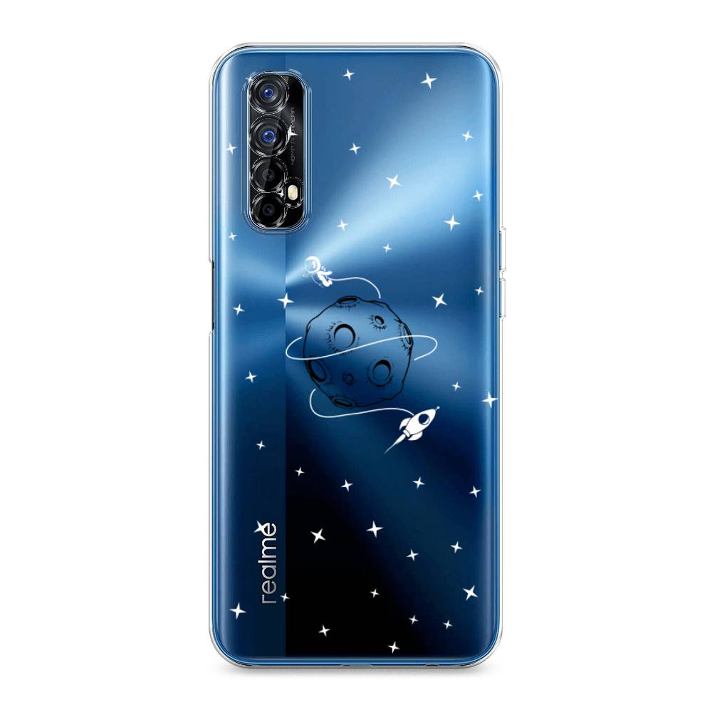 

Чехол на Oppo Realme 7 "Полет вокруг луны", Белый;серый;черный, 254150-2