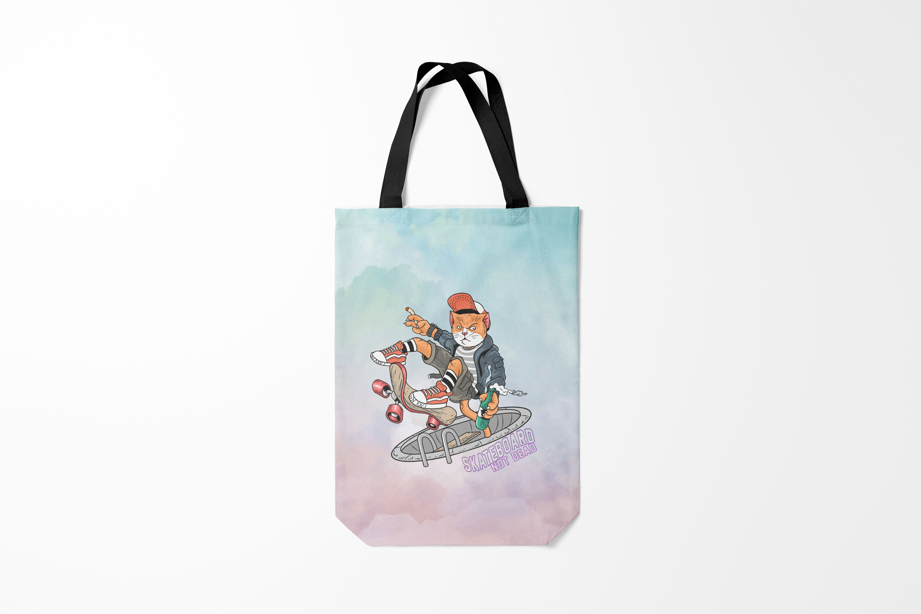 

Сумка шoппер унисекс Burnettie Коты и кошки Skateboard,, Коты и кошки Skateboard