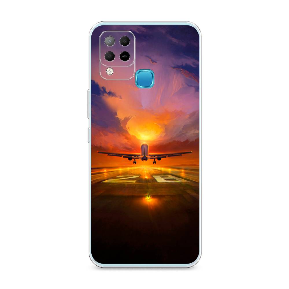 

Чехол на Infinix HOT 10S "Самолет на посадке", Оранжевый;синий, 3100250-6
