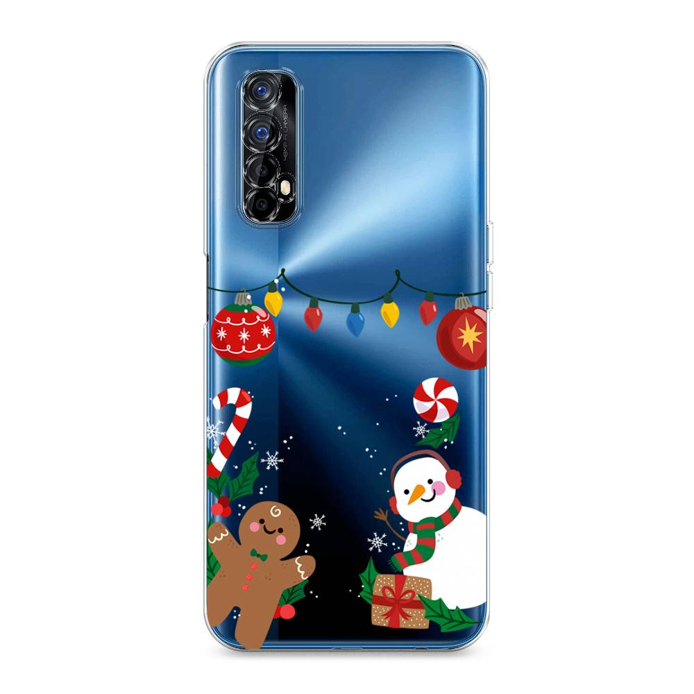 

Чехол на Oppo Realme 7 "Новогоднее настроение", Коричневый;красный;зеленый, 254150-5