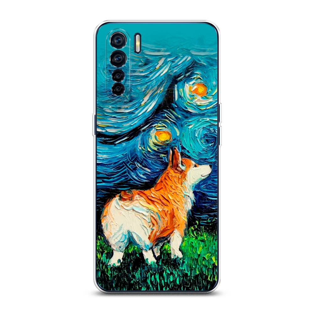 

Чехол для Oppo A91/Reno 3 "Корги звёздная ночь", Коричневый;белый;зеленый, 254250-1