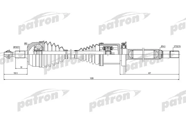 

PATRON Полуось PATRON PDS0444